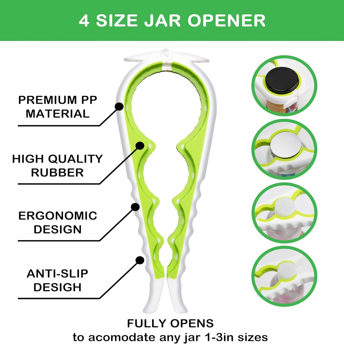 Jar Opener for Weak Hands, Seniors with Arthritis, 5 in 1 Multi Function Bottle Opener Lid Opener For Arthritic Hands with Non Slip Rubber Jar opener Gripper Pad(red)