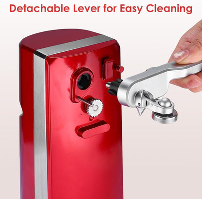 Davivy Electric Can Opener - One-Touch Hands-Free Operation,Removable Stainless Steel Cutter, 3-in-1 Design with Knife Sharpener&Bottle Opener(Blue)