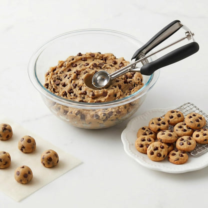 Cookie Scoop, Ice Cream Scoop, 1Tbsp/15 ml/0.5oz Cookie Scoops for Baking, 18/8 Stainless Steel Cookie Scooper for Baking, Ice Cream Scooper with Trigger Release, Cookie Dough Scoop with Non-slip Grip