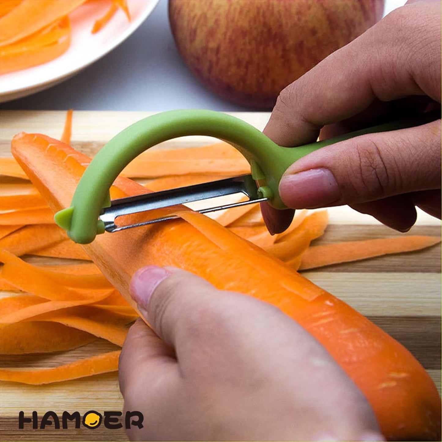 2-Pack Peeler Set - Swivel and Julienne For Veggie,Fruit, Potato,Carrot,Apple,Ultra Sharp Stainless Steel Blades,Integrated modern minimalist handle