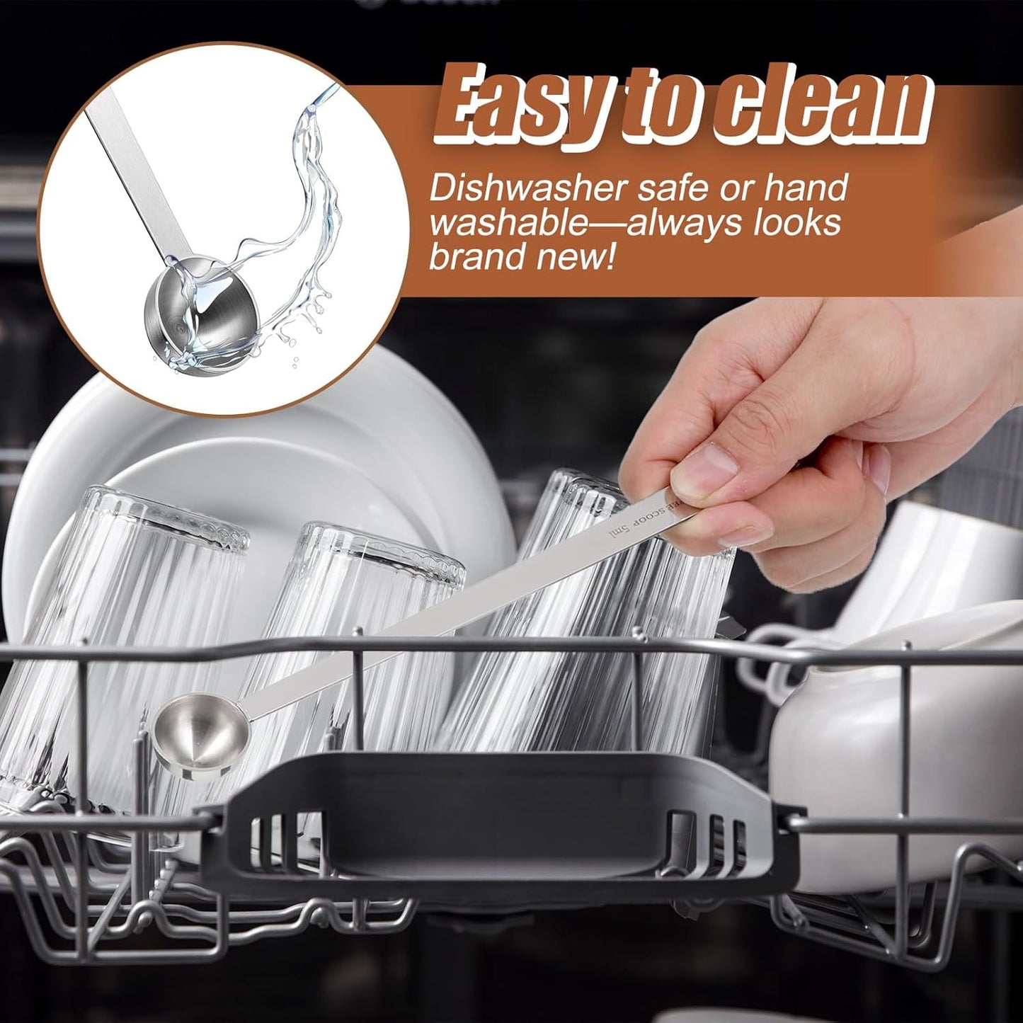 1Pcs Long Handle Measuring Spoons 1 Teaspoon Scoop Long Handle 5ml Teaspoon Measuring Spoon Stainless Steel 1Tsp Scoop 1/3tbsp, Silver