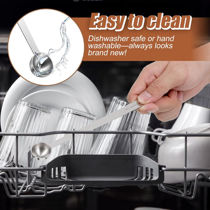 1Pcs Long Handle Measuring Spoons 1 Teaspoon Scoop Long Handle 5ml Teaspoon Measuring Spoon Stainless Steel 1Tsp Scoop 1/3tbsp, Silver