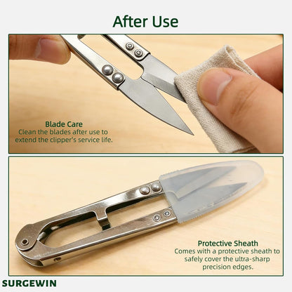 2 Pack 4.1Inch Pruning Scissors, Bud And Leaves Trimmer Yarn Thread Cutter Snips Trimming Supplies, Garden Plants, Gardening Clippers Flower, Stainless Steel Pruners Trimmers