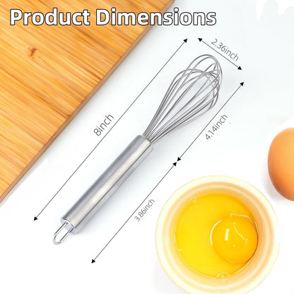 stainless steel small whisk for cheese, coffee, eggs, very handy (6 inches)
