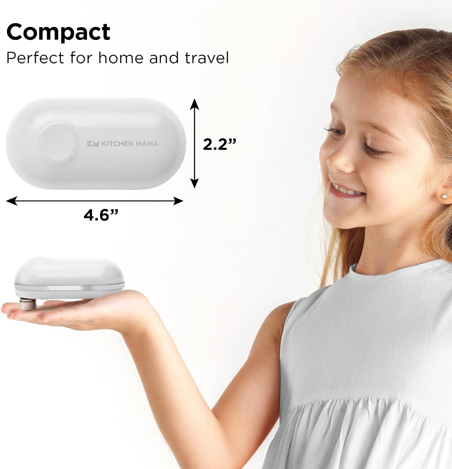 Kitchen Mama Mini Plus Rechargeable Electric Can Opener: USB-C Charging, Hands-Free, Auto Stop, Compact, Cordless, Smooth Edge - Perfect for Seniors with Arthritis, Home, and Travel (Red)