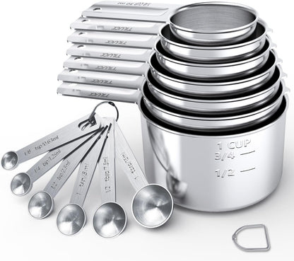 TILUCK Stainless Steel Measuring Spoons Set,Coffee Scoop Spoon,Kitchen Gadgets for Cooking & Baking,Set of 6