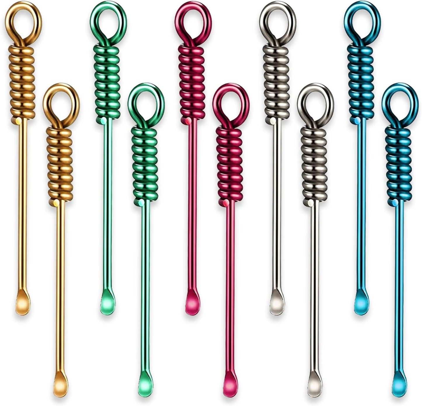 25 Pcs Mini Spoon Tiny Shovel Spoon Portable Scoop Pendant Tiny Powder Spoons for Spices Salts Sand Spice Scoop