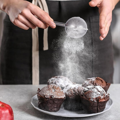 Powdered sugar shaker duster, flour dispenser for bread baking, rice flour sifter, sourdough bread baking supplies, versatile flour duster for baking, ideal for powdered sugar and flour distribution