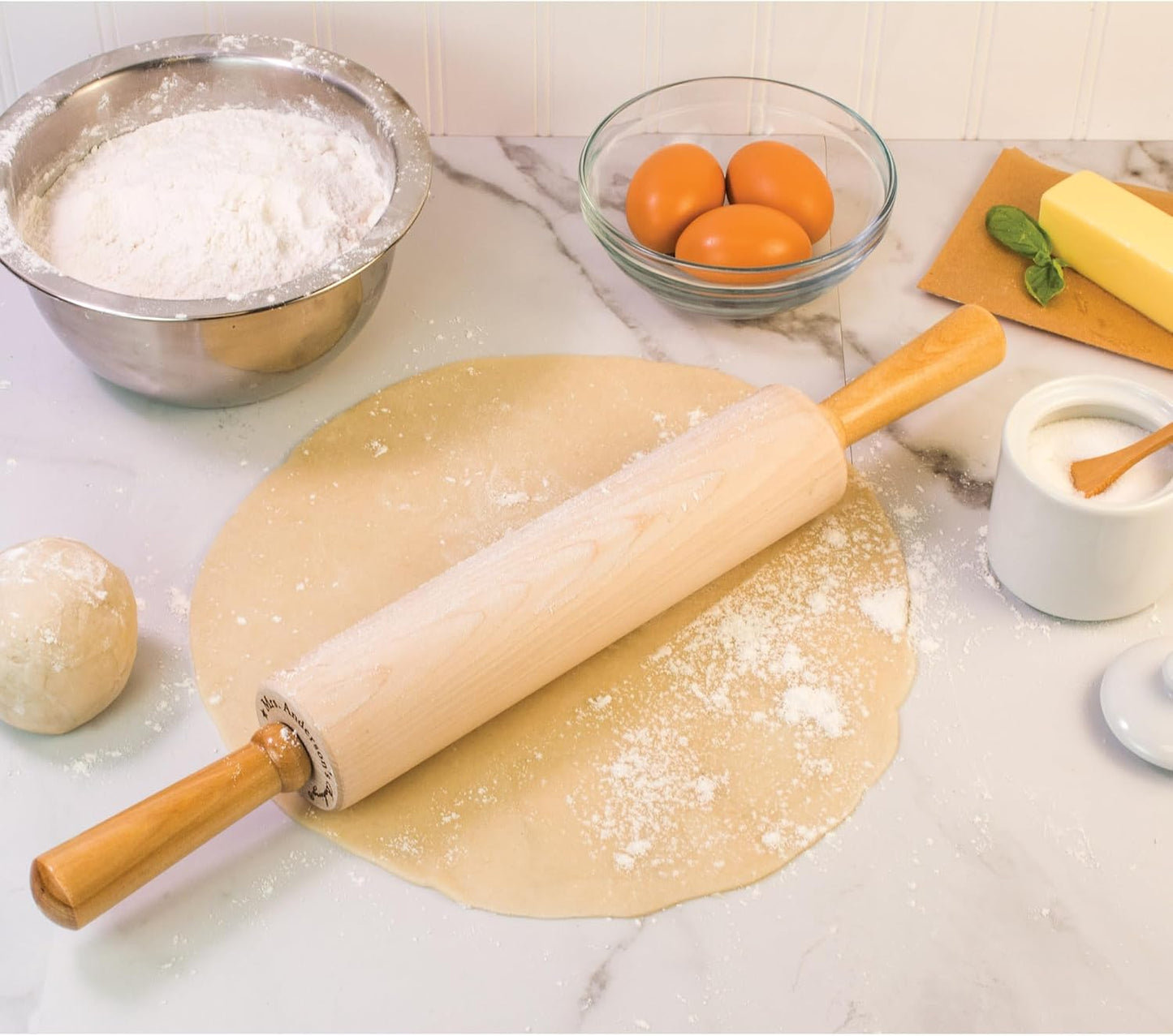Mrs. Anderson’s Baking Rolling Pin Rings, Non-Stick Silicone, Set of 4 Ring Depths