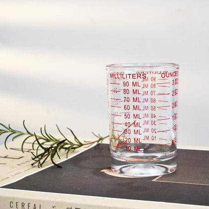 BCnmviku 1 PACK Shot Glass Measuring Cup 3 Ounce/90ML Liquid Heavy High Espresso Glass Cup