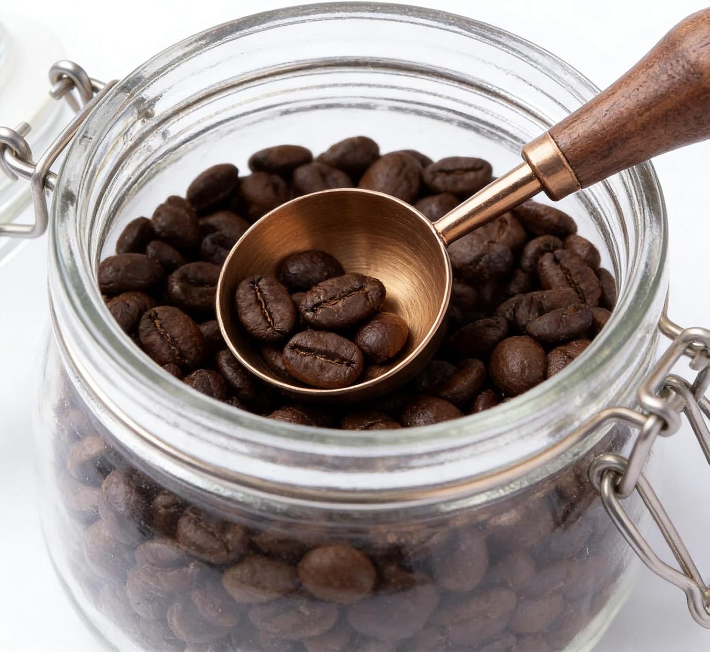 Retro Vintage Stainless Steel Coffee Scoop with Walnut Wood Handle, 10g Espresso Measure, 30ml Water Capacity (1, Gunmetal)