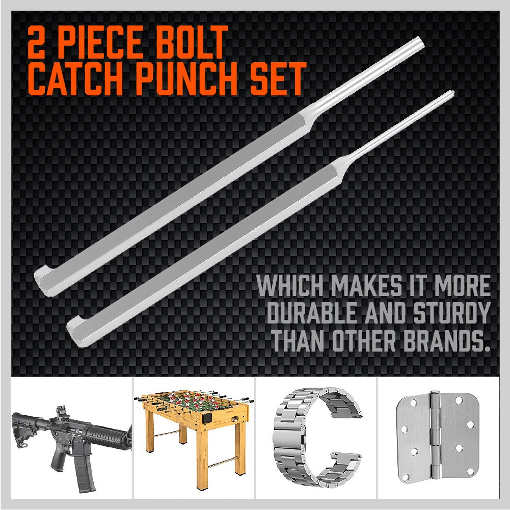 Premium 7-Piece Roll Pin Starter Punch and Bolt Catch Install Punch Set - 1/16, 5/64, 3/32, 1/8-inch