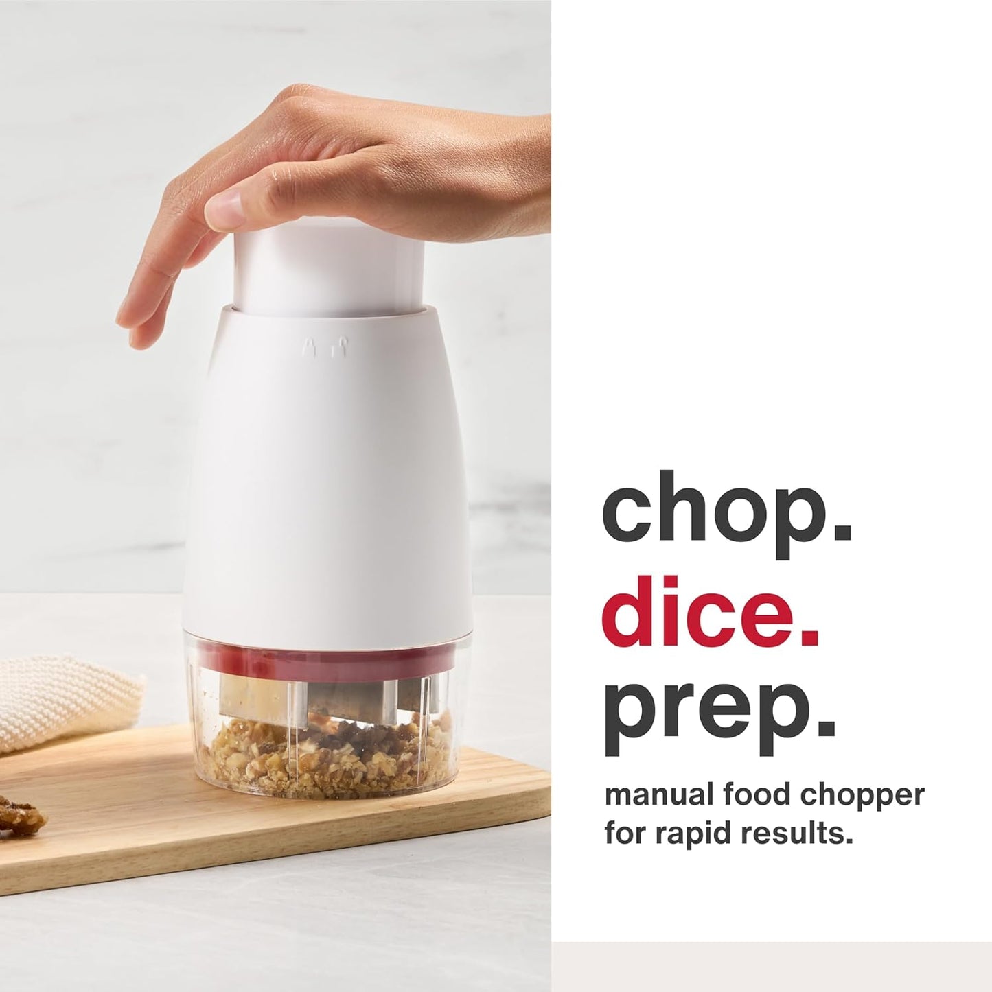 Zyliss Zick Zick Classic Food Chopper - Convenient for Easy, Healthy Meal Prep - Manual Vegetable Chopper with Stainless Steel Blades - Compact & Dishwasher Safe - Zick Zick 3.0