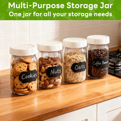 9PCS Salad Meal Prep Containers, 32oz Large Glass Salad Jars with Lids Meal Prep with 4 Forks, Leakproof Salad Container for Lunch with Separate Wet/Dry Dressing Cups for Home, Office and Outdoor