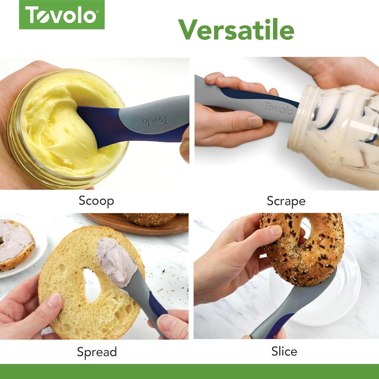 Tovolo Tool for Kitchen Meal Prep to Scoop Spread Slice and Scrape,White/Gray