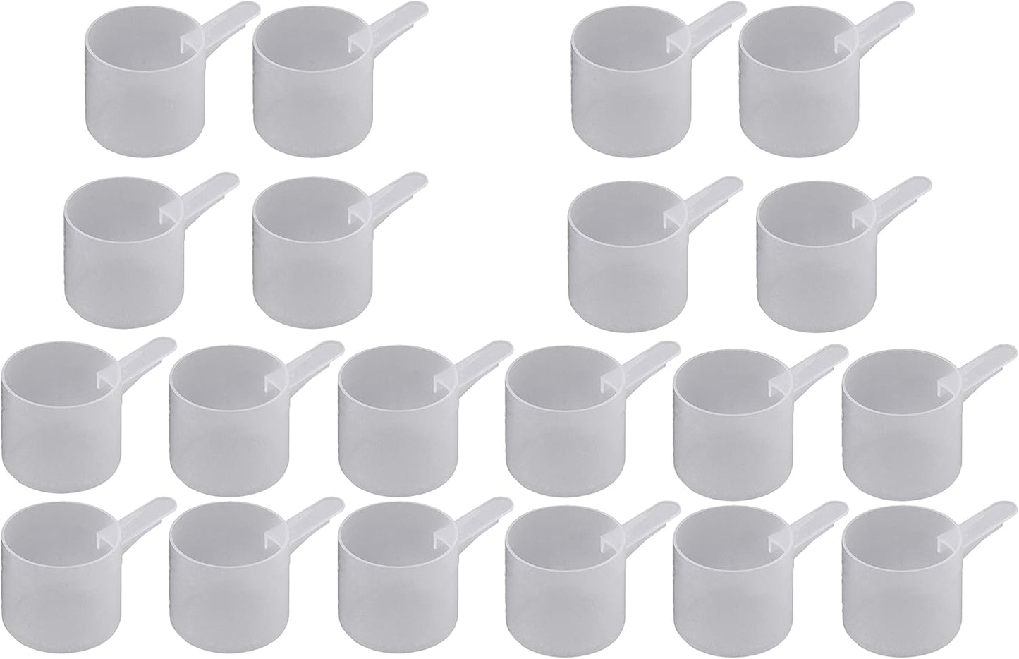 60 mL Plastic Measuring Packaging Scoop (= 60 cc/ = 4 tablespoon/ = 2 fl oz), Short Handle - to Measure and Dispense Spices, Granules, Powders, for Seeds Packing made in USA (20)