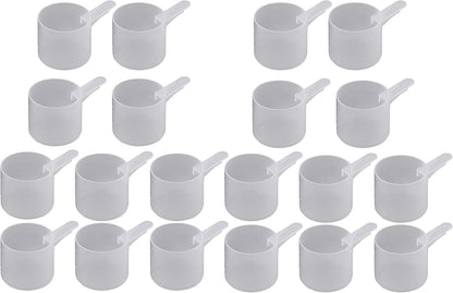 60 mL Plastic Measuring Packaging Scoop (= 60 cc/ = 4 tablespoon/ = 2 fl oz), Short Handle - to Measure and Dispense Spices, Granules, Powders, for Seeds Packing made in USA (20)