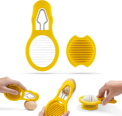 Dreamfarm Eggler 2-In-1 Compact Egg Shell Peeler & Easy Hardboiled Egg Slicer, Shell Cracking, Topping, & Peeling - Yellow