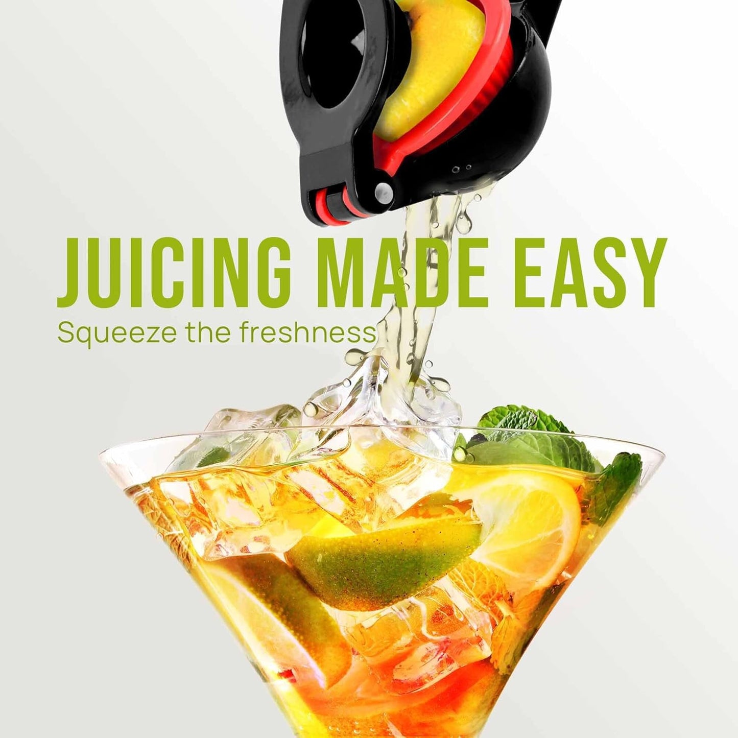 Zulay Kitchen Metal 2-in-1 Lemon Squeezer - Sturdy Max Extraction Hand Juicer Lemon Squeezer Gets Every Last Drop - Easy to Clean Manual Citrus Juicer - Easy-Use Lemon Juicer Squeezer - Yellow/Green