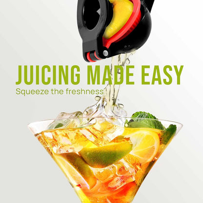 Zulay Kitchen Metal 2-in-1 Lemon Squeezer - Sturdy Max Extraction Hand Juicer Lemon Squeezer Gets Every Last Drop - Easy to Clean Manual Citrus Juicer - Easy-Use Lemon Juicer Squeezer - Yellow/Green