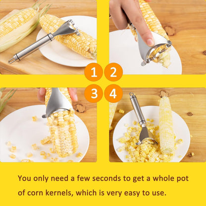 2 Packs Corn Peeler, Corn stripper for corn on the cob remover tool,Stainless steel multifunctional Kitchen Grips Corn planer Cob Cutter
