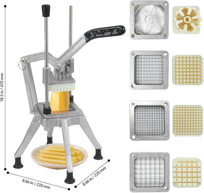 Commercial Vegetable Fruit Chopper, Heavy Duty Professional Food Dicer with 1/4" Blade, French Fry Cutter, Fruit Slicer for Restaurants & Home Kitchen