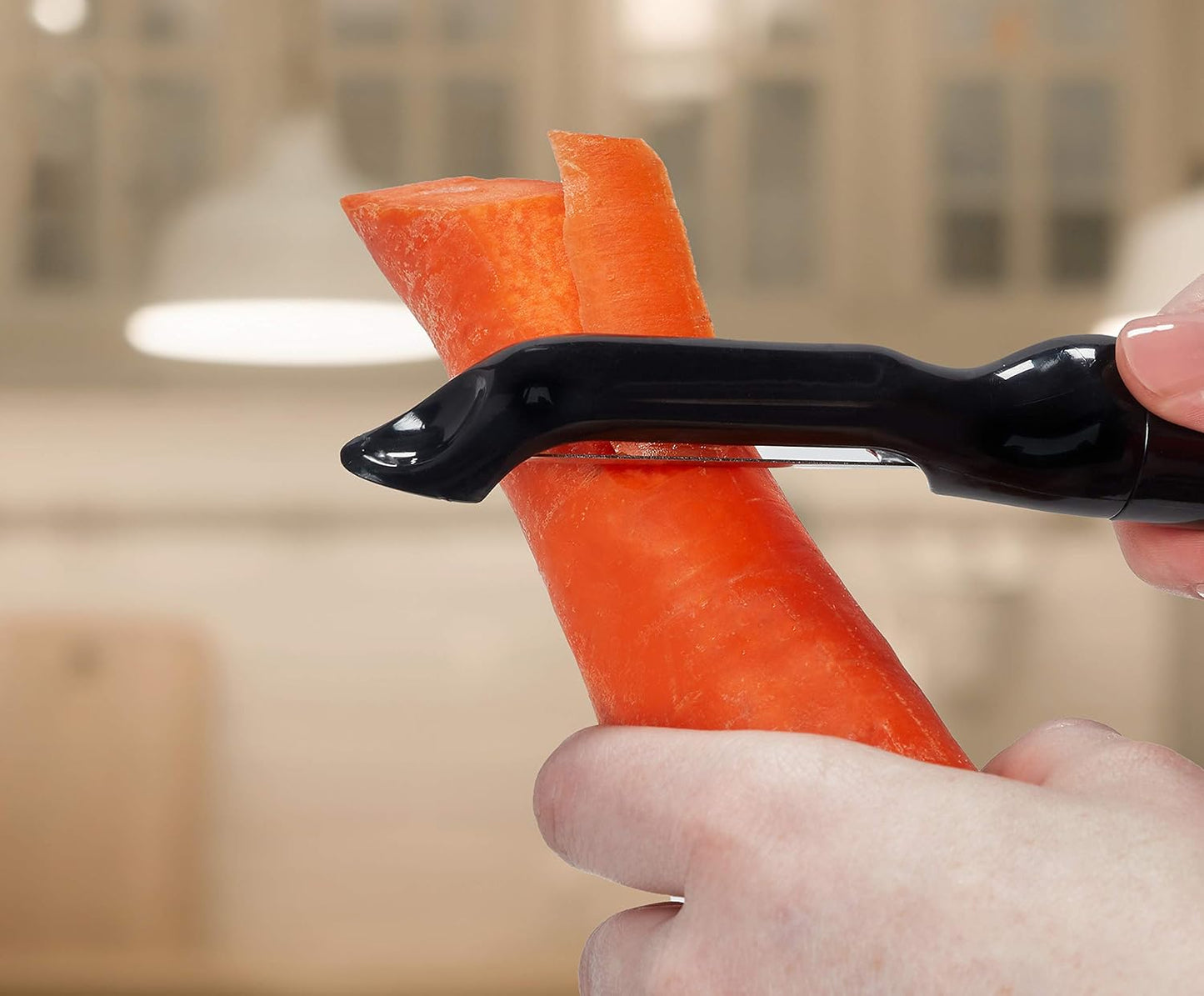 Farberware Professional Euro Vegetable Peeler with Built-in Eye Remover, Black