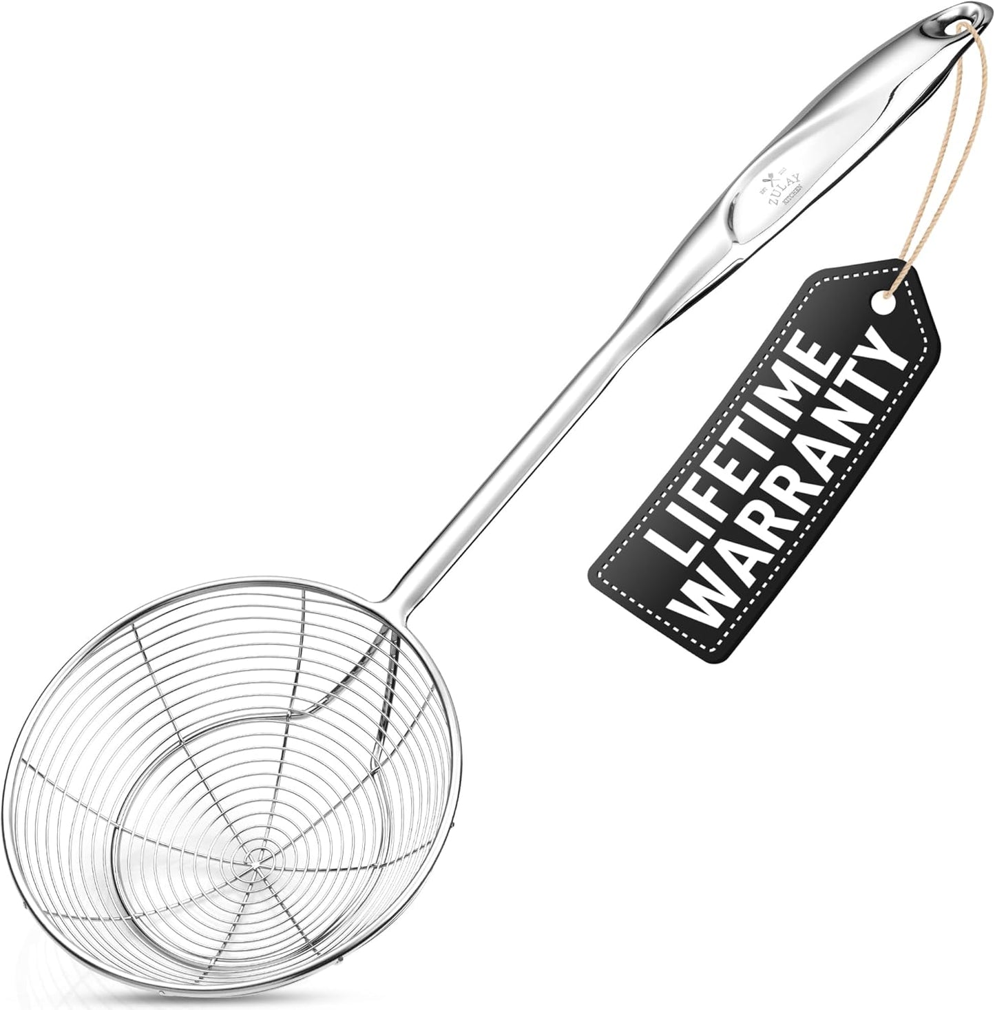 Zulay Kitchen Stainless Steel Spatula - 14.8” Heat-Resistant Metal Slotted Turner for Cooking, Frying & Grilling - Durable, Rust-Proof & Dishwasher Safe Kitchen Utensil for Everyday Use