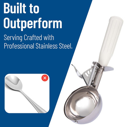 Carlisle FoodService Products 60300-30 Stainless Steel Portion Control Disher Scoop, 1.3 oz, Black, 1 Count