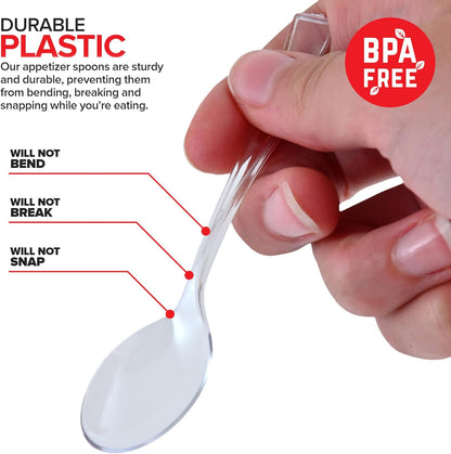 Gold Plastic Mini Spoons Disposable, 4 inch (80 Pack) Tasting Spoon, Dessert Mini spoon for Ice Cream Taster, Small Sample Desserts, Gelato Sampling, Fancy Miniature Pudding, Little Appetizers, Bulk