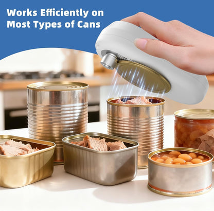 Electric Can Opener, Rechargeable Can Openers for Seniors & Arthritis, One-Touch Automatic Can Opener, Hands-Free, Smooth Edge, Compact, Kitchen Gadgets