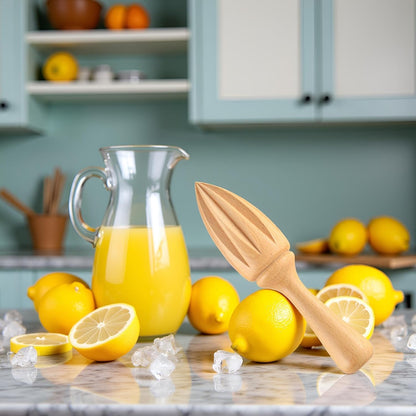 2Pcs Wooden Citrus Juicer - Handheld Manual Lemon/Orange Reamer | Portable Fruit Squeezer Tool for Home,Cafe and Bar,Kitchen Utensils,Bartender Accessories,Juicer Easy to Hold for Daily Home