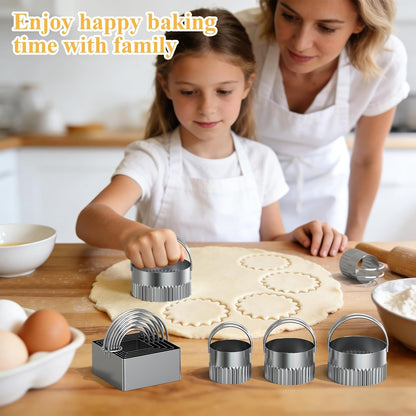 Biscuit Cutter Set, Dough Blender, Pastry Cutter, Biscuit Cutter, Dough Cutter,Pastry Cutter Set, Round Sifter,Baking Dough Tools for Cooking Cookies (3 Pcs/Set)