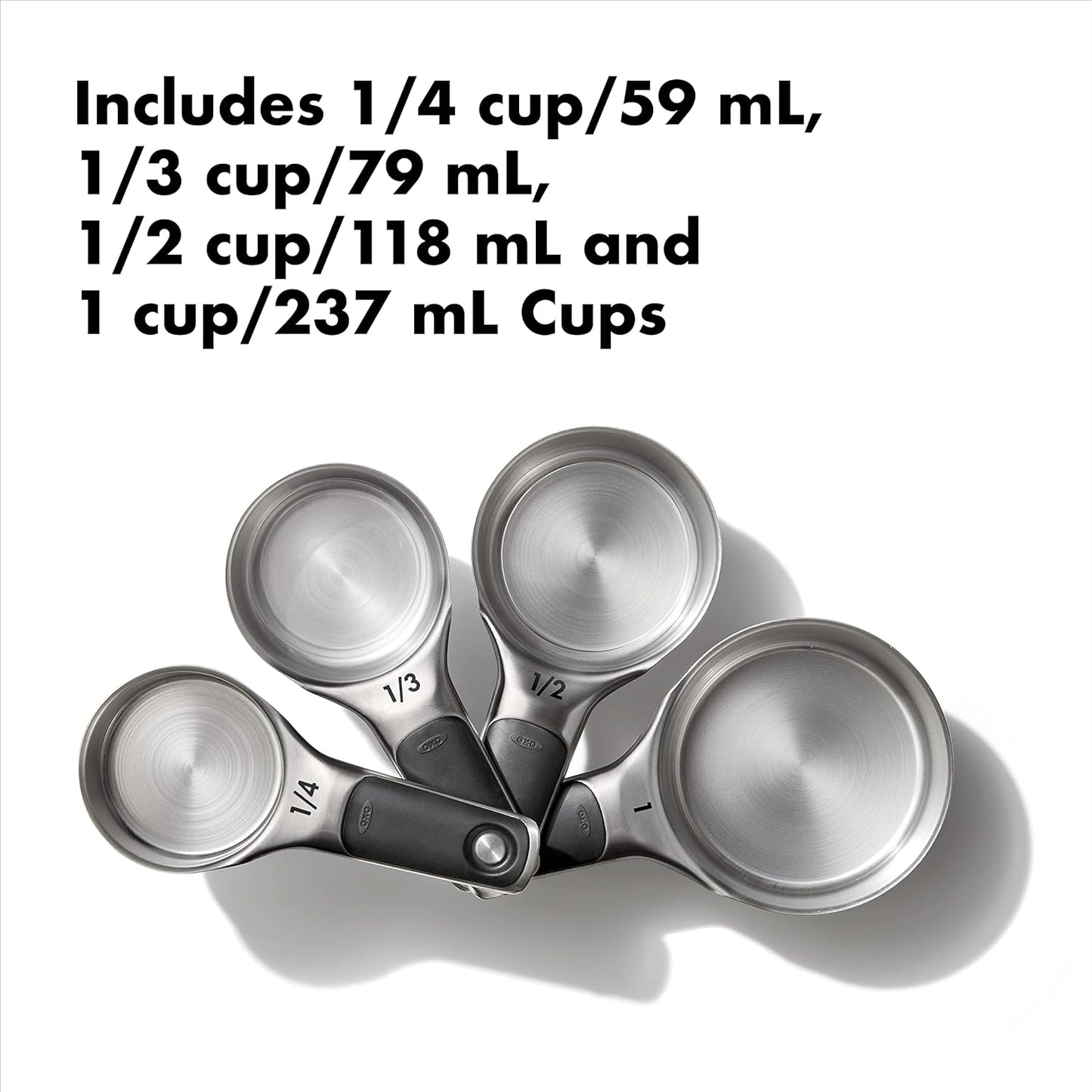 OXO Good Grips 4 Piece Stainless Steel Measuring Spoons with Magnetic Snaps