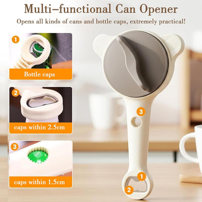 2PCS Adjustable Stainless Steel Jar Opener, Manual Can Opener for Arthritis Hands, Multifunctional Bottle Opener & Lid Gripper, Kitchen Gadgets for Seniors