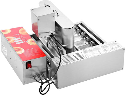 VEVOR Donut Depositor, Large Capacity Manual Donuts Dropper, 304 Stainless Steel Commercial Batter Dispenser, 6 Thicknesses Adjustment Doughnut Hopper with Stand, For Restaurant Cafe Bakery Kitchen
