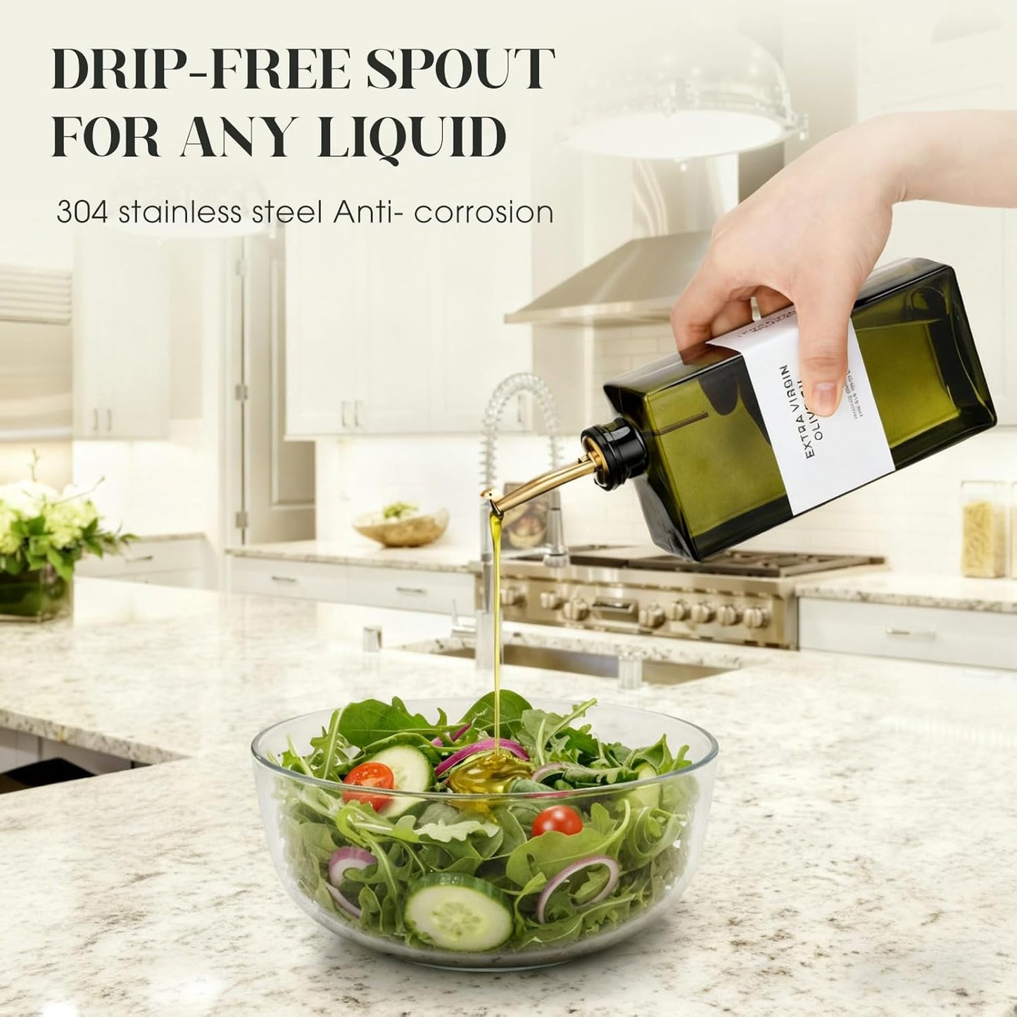 4 Set 17oz Colorful Olive Oil Dispenser Bottles for Kitchen, Uv-blocking Oil and Vinegar Dispenser Set with Labels and Funnel, Leakproof Container for Home Restaurant