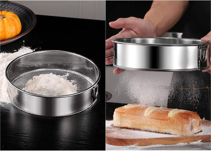 Flour Sifter Round Flour Sieve Strainer with 40 Mesh Premium Rustproof Stainless Steel Fine Mesh for Baking 7.87 inch x 1.97 inch