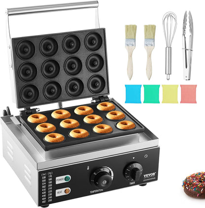 VEVOR Donut Depositor, Large Capacity Manual Donuts Dropper, 304 Stainless Steel Commercial Batter Dispenser, 6 Thicknesses Adjustment Doughnut Hopper with Stand, For Restaurant Cafe Bakery Kitchen