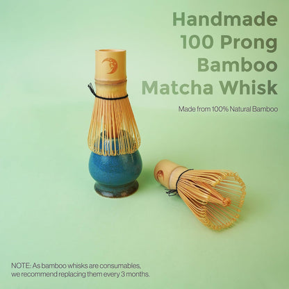 Matcha Whisk Kit | 5-Piece Japanese Matcha Kit with Bamboo Whisk, Ceramic Bowl with Spout, Sifter & Scoop | Complete Matcha Tea Set for Smooth Frothy Tea | Tea Gift Set for Festivals