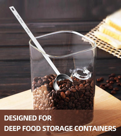 Ugotit Coffee Scoop for Ground Coffee, Long Handle Measuring Spoon for Protein Powder, Baking, 2 Tablespoon 18/8 Stainless Steel Coffee Scoop,Hanging Hole