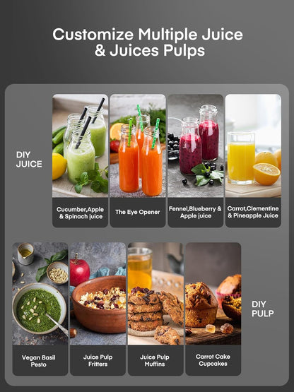 Juicer Machines, Juilist 3" Wide Mouth Juicer Extractor Max Power 800W, for Vegetable and Fruit with 3-Speed Setting, 400W Motor, Easy to Clean