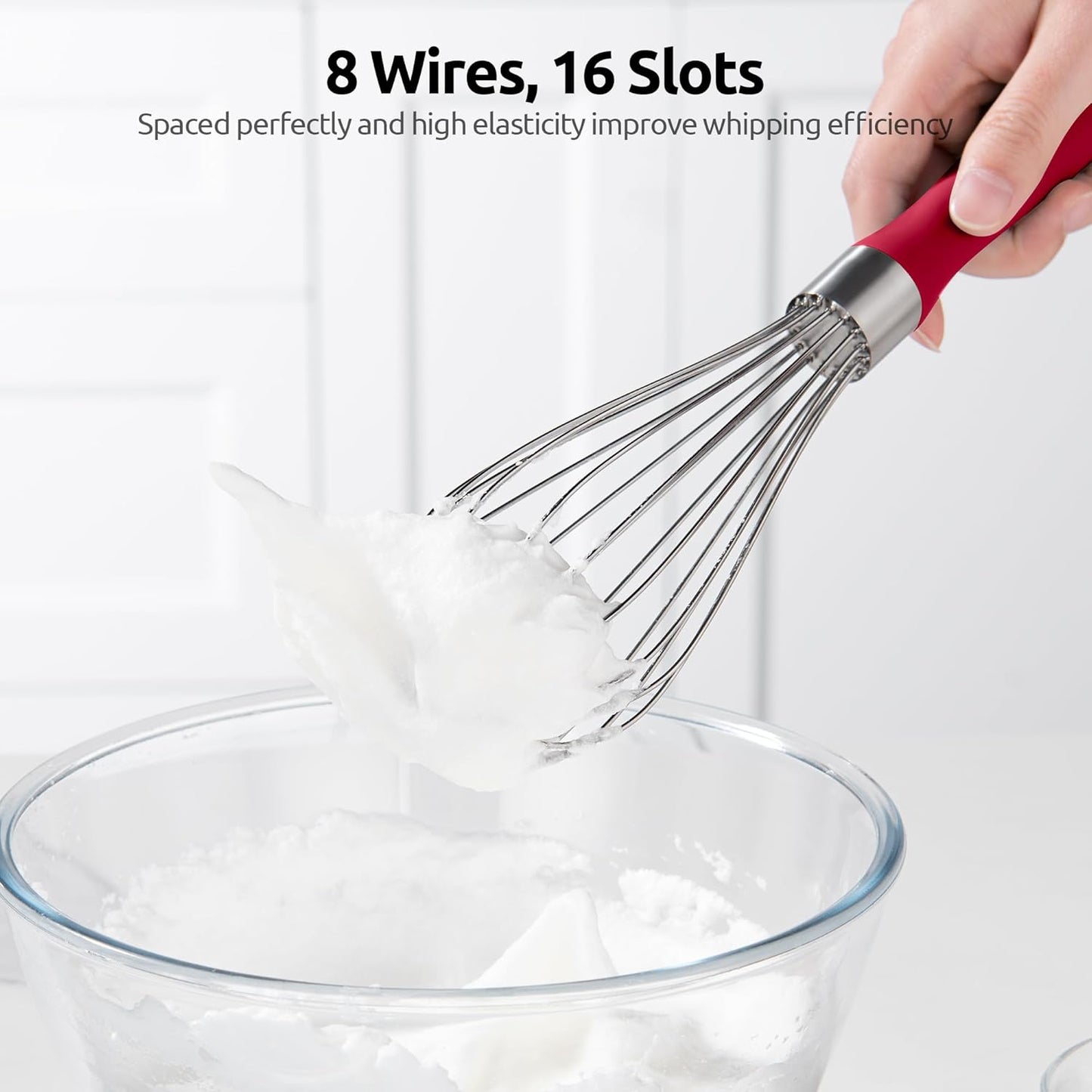 U-Taste 7" Mini Whisk for Cooking: 18/8 Stainless Steel Small Metal Kitchen Wisk, Tiny Hand Mixing Tool for Coffee, Egg, Sauce, 6-Wires Compact Head for Baking, Beating in Bowl, Mug, Jar (Set of 2)