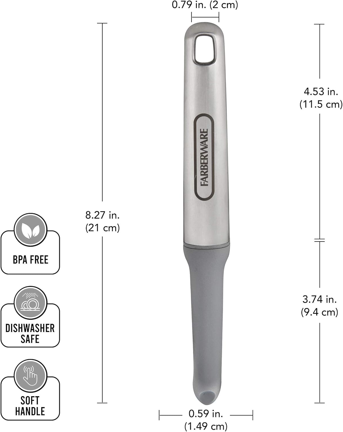 Farberware Professional Stainless Steel Soft Can Opener, 7.36-Inch, Gray