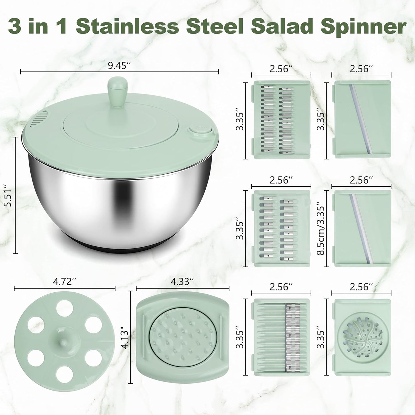 Unokit Mixing Bowls with Lids Set - 16 Pcs Stainless Steel Nesting Mixing Bowls with Grater Attachments, Mixing Bowl Set for Multi Mixing & Serving