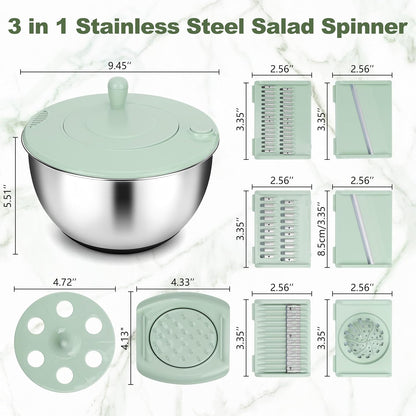 Unokit Mixing Bowls with Lids Set - 16 Pcs Stainless Steel Nesting Mixing Bowls with Grater Attachments, Mixing Bowl Set for Multi Mixing & Serving
