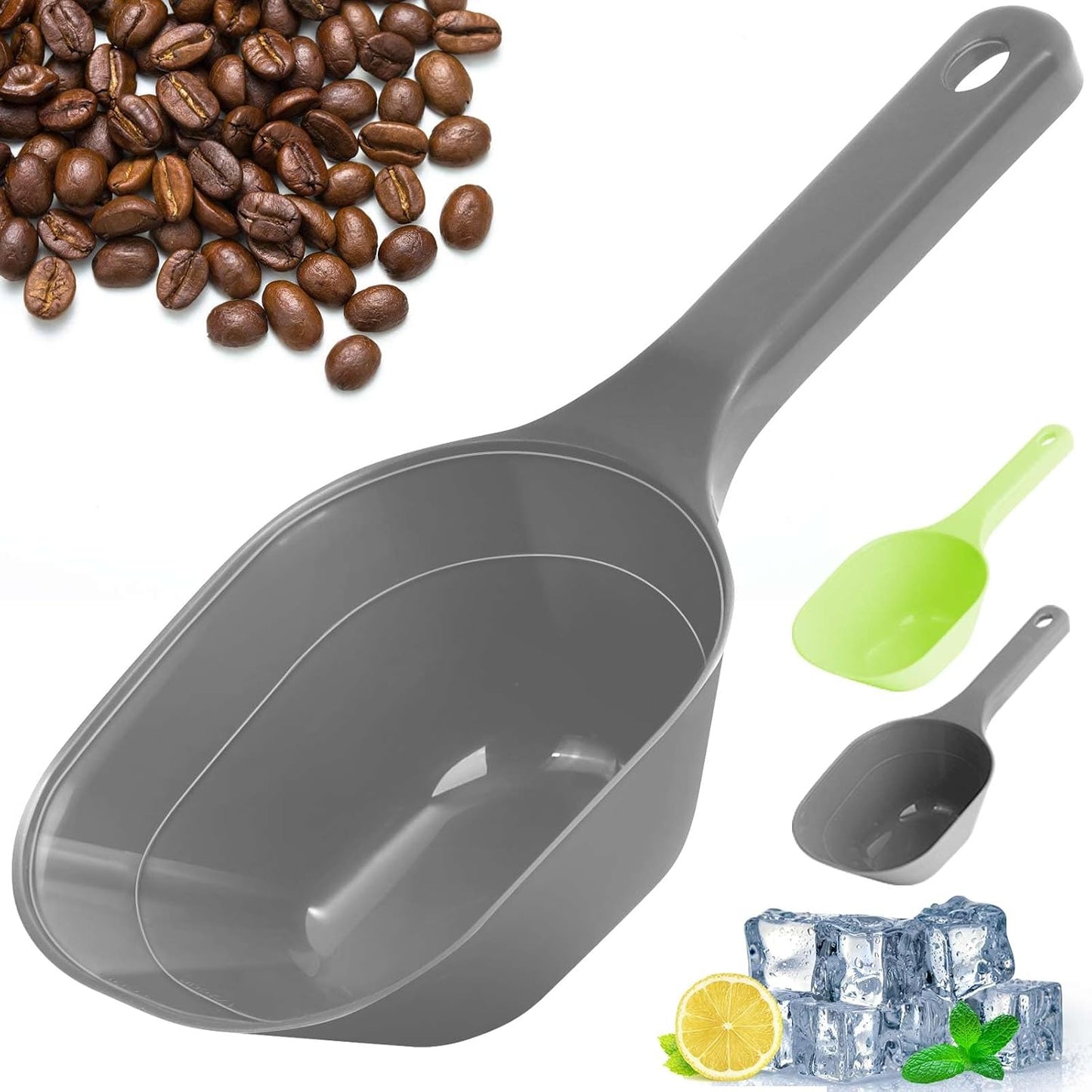 Dog-Cat Food-Scoop Measuring-Cup,1 Cup Capacity Versatile Plastic Pet Food Scoop with Measuring Lines 1 Cup and 1/2 Cup for Precise Portion Control (2, Blue and Pink)