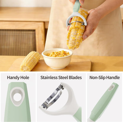 Corn Peeler & Stripper Tool, Stainless Steel Kernel Remover, Easy-Grip Handle, Dishwasher Safe - Efficient Corn Stripper for Corn on the Cob, Ideal for Home Kitchens, Meal Prep, and BBQs