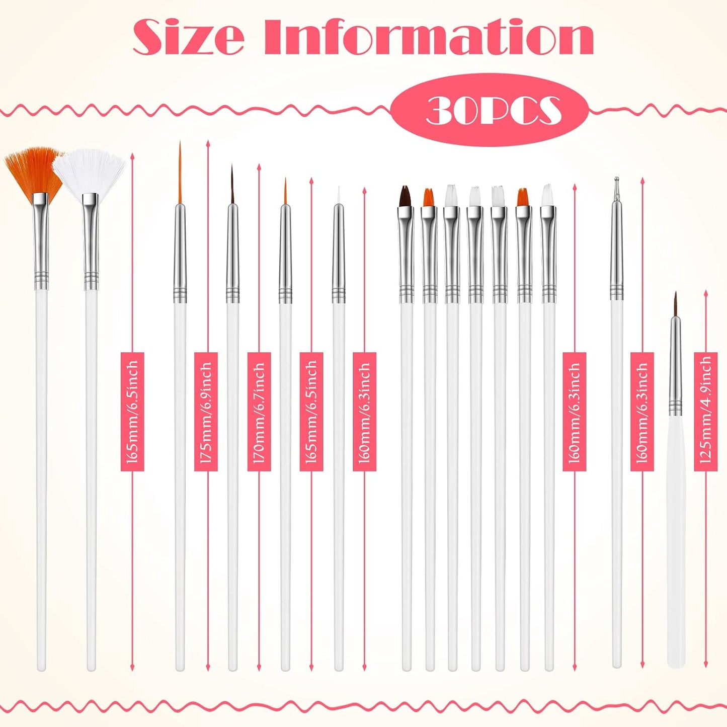 30 Pcs Cake Decorating Brushes Cake Painting Brushes Food Paint Brush Multiple Function Fondant Brush Cookie Brushes DIY Tool Set Cake Decorating Painting Tool Icing Pastry Brush for Baking (Pink)