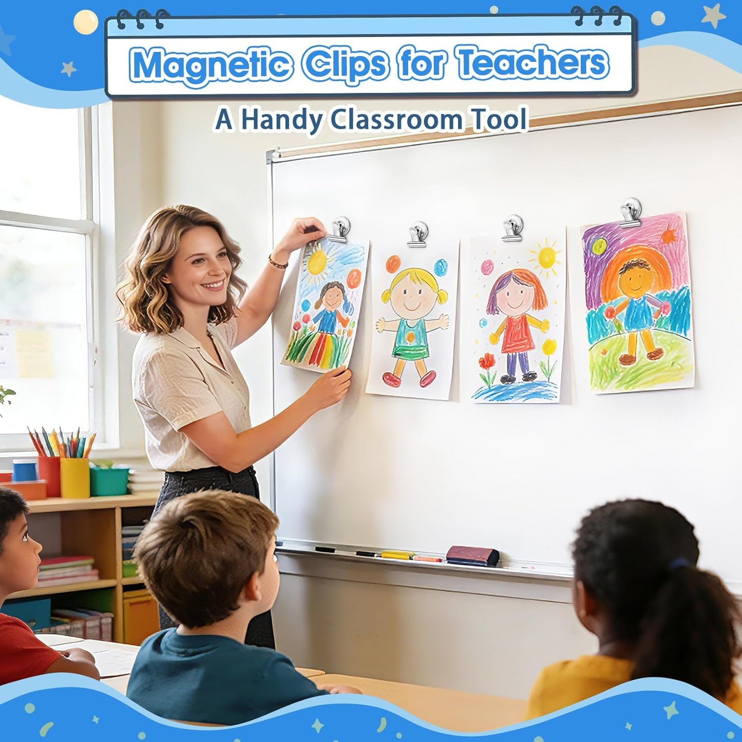Grtard 12 Pack Magnetic Clips, Fridge Magnets Refrigerator Magnets, Strong Magnetic Clips Heavy Duty, Whiteboard Magnet Clip for Office Home Classroom Organization Kitchen Accessories(Black)